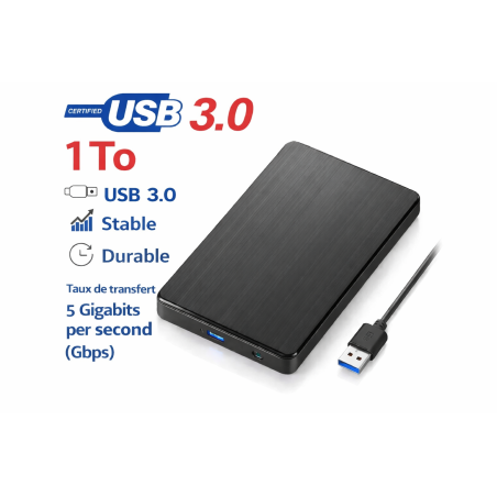 Disque dur externe 1 To USB 3.0 – Stockage rapide et fiable