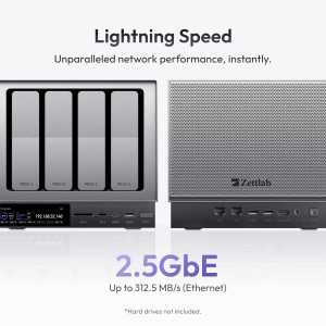Zettlab D4 NAS 4 Baies – Stockage Réseau Haute Performance Professionnel