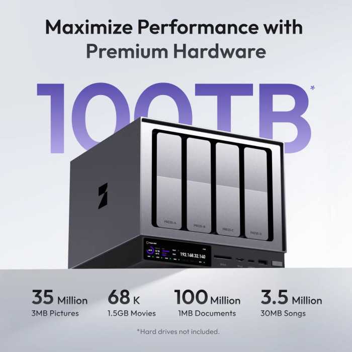 Zettlab D4 NAS 4 Baies – Stockage Réseau Haute Performance Professionnel