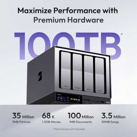 Zettlab D4 NAS 4 Baies – Stockage Réseau Haute Performance Professionnel