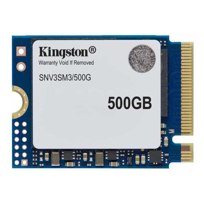 Kingston NV3 - SSD - 500 Go - interne - M.2 2230 - PCIe 4.0 x4 (NVMe) Kingston NV3 - SSD - 500 Go - interne - M.2 2230 - PCIe 4.0 x4 (NVMe)