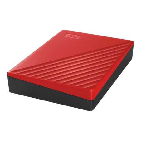 WD My Passport WDBPKJ0040BRD - Disque dur - chiffré - 4 To - externe (portable) - USB 3.2 Gen 1 - AES 256 bits - rouge