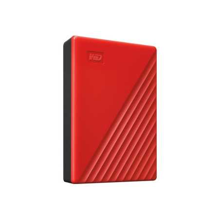 WD My Passport WDBPKJ0040BRD - Disque dur - chiffré - 4 To - externe (portable) - USB 3.2 Gen 1 - AES 256 bits - rouge