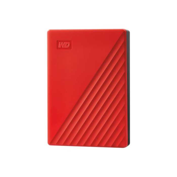 WD My Passport WDBPKJ0040BRD - Disque dur - chiffré - 4 To - externe (portable) - USB 3.2 Gen 1 - AES 256 bits - rouge