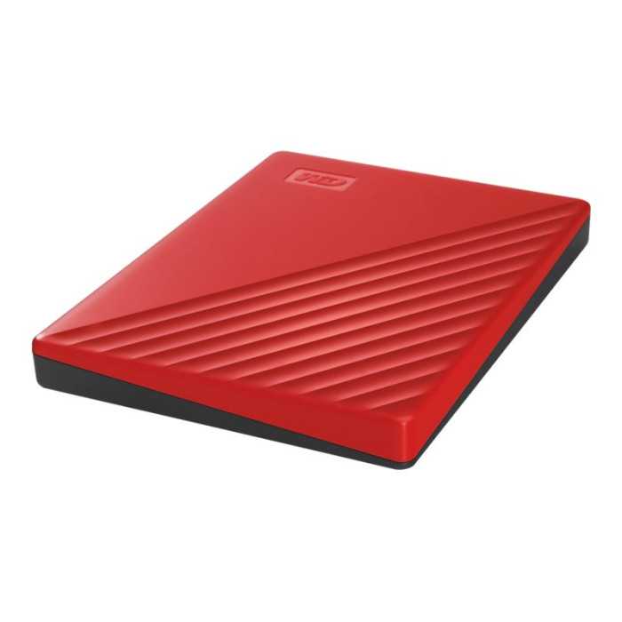 WD My Passport WDBYVG0020BRD - Disque dur - chiffré - 2 To - externe (portable) - USB 3.2 Gen 1 - AES 256 bits - rouge
