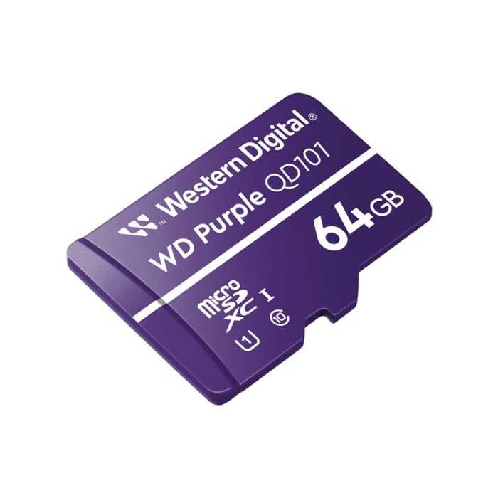 WD Purple WDD064G1P0C-85AEL0 - Carte mémoire flash - 64 Go - UHS-I U1 / Class10 - microSDXC - violet