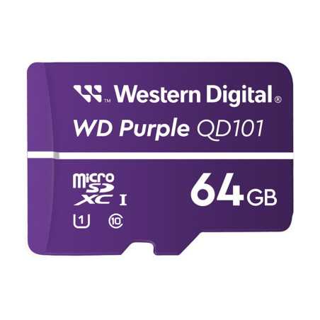 WD Purple WDD064G1P0C-85AEL0 - Carte mémoire flash - 64 Go - UHS-I U1 / Class10 - microSDXC - violet