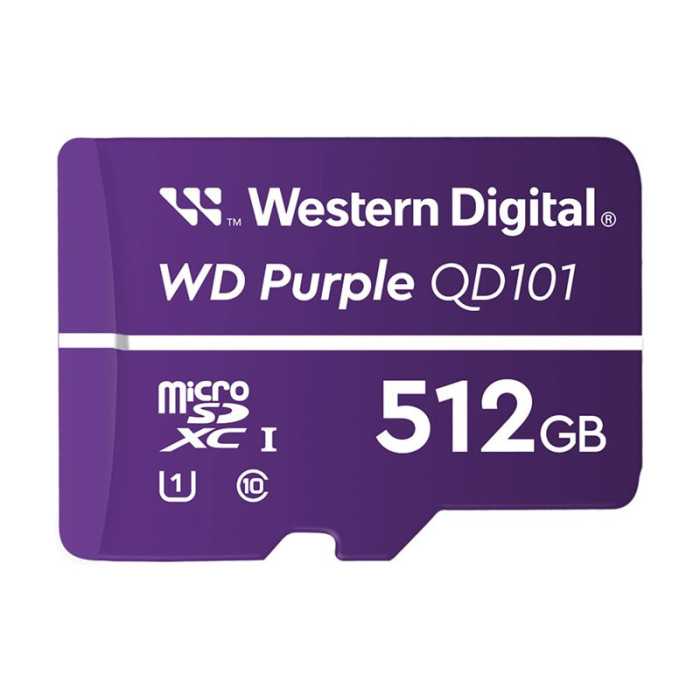 WD Purple WDD512G1P0C-85AEL0 - Carte mémoire flash - 512 Go - UHS-I U1 / Class10 - microSDXC - violet