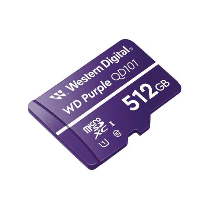 WD Purple WDD512G1P0C-85AEL0 - Carte mémoire flash - 512 Go - UHS-I U1 / Class10 - microSDXC - violet