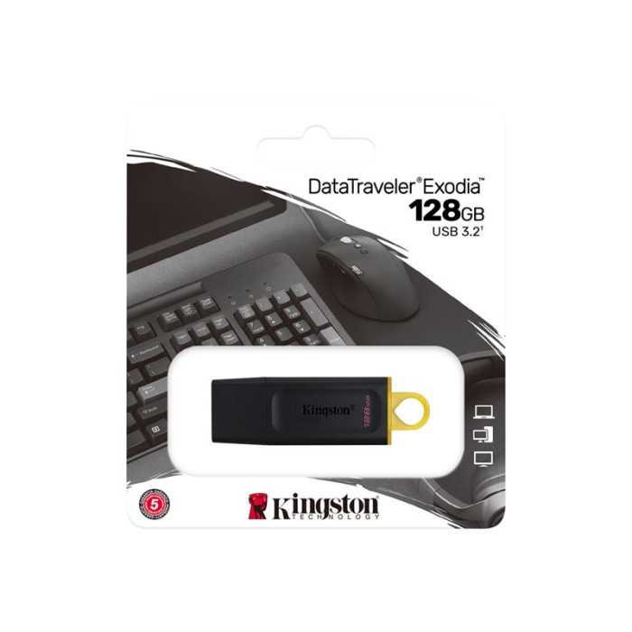 KINGSTON 128Go USB3.2 Gen1 DT Bk+Yellow | Catalogue | DGTEC Tunisie