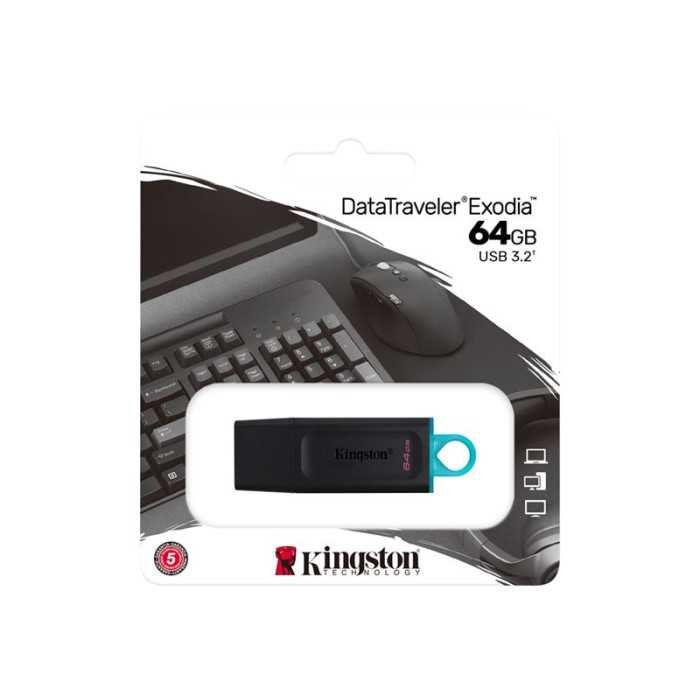 KINGSTON 64Go USB3.2 Gen1 DT Bk+Teal | Catalogue | DGTEC Tunisie